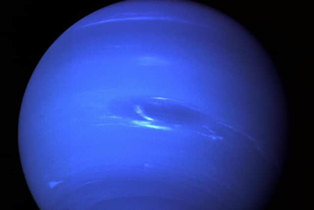 Photo issued by NASA of Neptune seen from Voyager 2. Picture: NASA/JPL/PA Wire