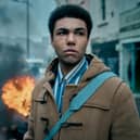 Levi Brown plays duffle-coated dreamer Dante Williams in This Town. Picture: Robert Viglasky/BBC