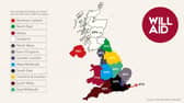 Map showing people without Wills in regions of the UK