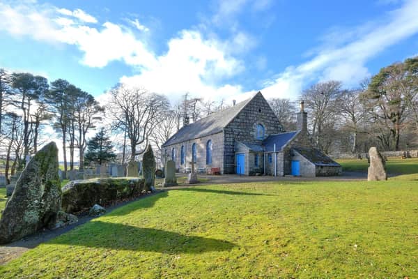 Midmar Church in Aberdeenshire which has a 4,000 year old stone circle in its grounds