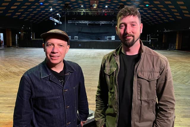 Mogwai guitarist Stuart Braithwaite with Iain 'Spanish' MacKay, presenter of the new BBC Alba documentary Barrowland Roar.