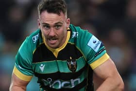 Tom James of Northampton Saints has been banned for three matches for striking Toulon's Ben White with his head. (Photo by David Rogers/Getty Images)