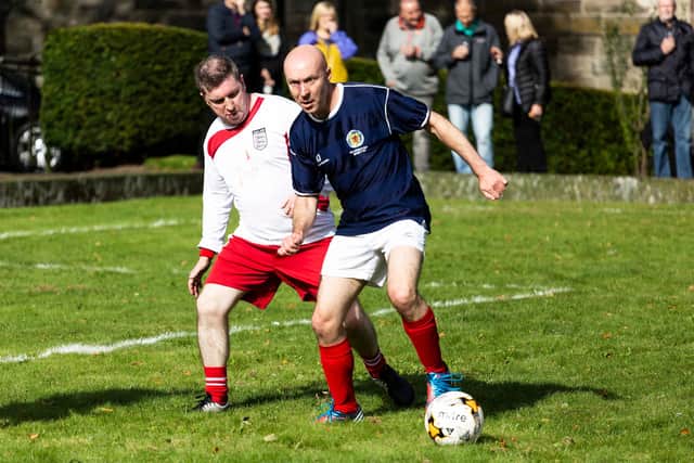 Scotland vs England crime writers football Match at Bloody Scotland, Scotland's International Crime Writing Festival in Stirling in 2018.
Paul Reich