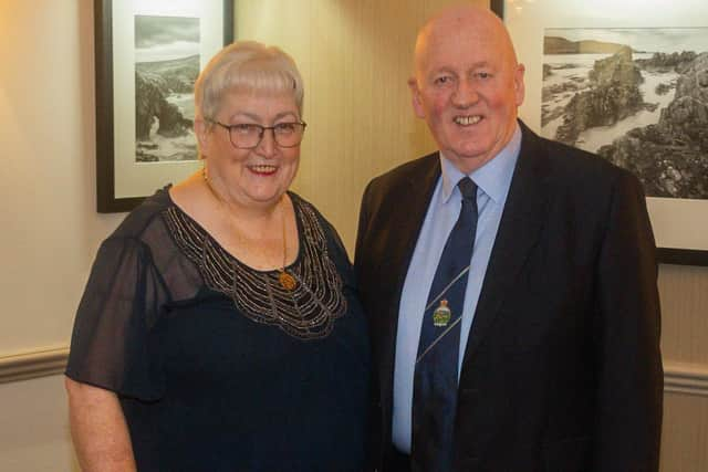 Past President Jimmy Dick paid tributed to the years of hard work and dedication by retiring secretary/treasurer Alison Argo.
Picture by Michal Wachucik/Abermedia