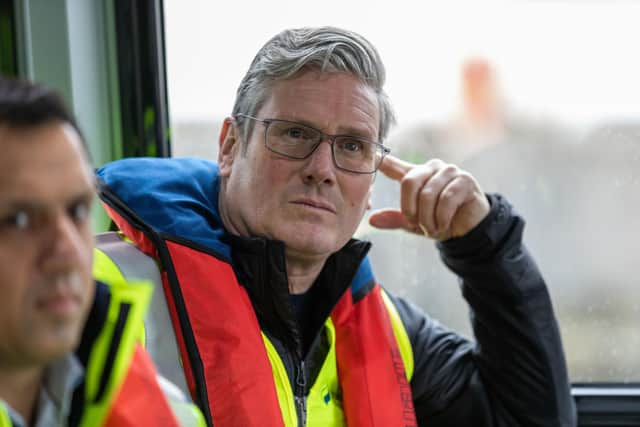 Labour leader Sir Keir Starmer during a visit to the Beatrice wind farm off the Caithness coast. Picture: Paul Campbell/PA Wire