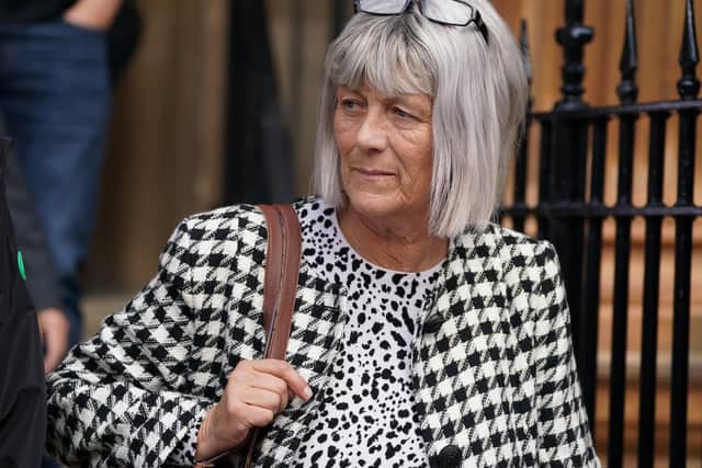 Jane Midgley, mother of victim Simon Midgley at the fatal accident inquiry (FAI) into the deaths of two men in the Cameron House blaze. Picture: Andrew Milligan/PA Wire