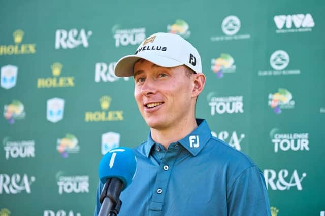 Euan Walker is interviewed following the third round of the Rolex Challenge Tour Grand Final supported by The R&A at Club de Golf Alcanada in Mallorca. Picture: Aitor Alcalde/Getty Images.