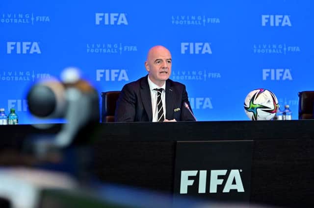 FIFA President Gianni Infantino during the 71st FIFA Virtual Congress & Council meeting earlier this year. (Photo by Pool/Getty Images)