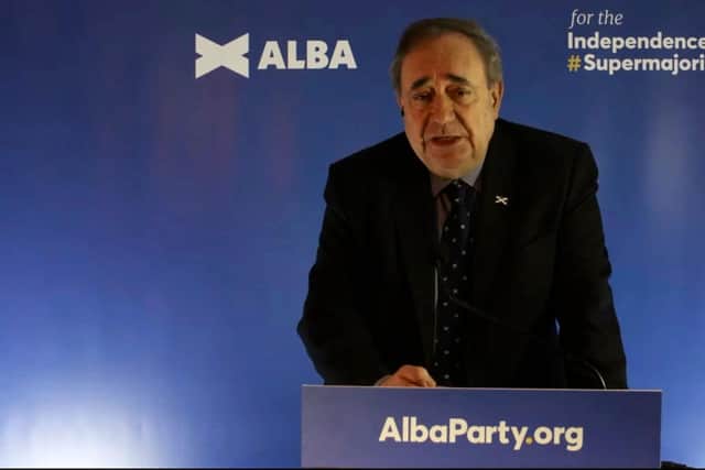 Alex Salmond launching his candidacy for the Alba Party on Youtube.