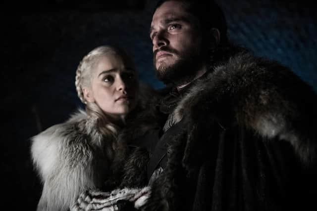 Daenerys Targaryen (Emilia Clarke) and Jon Snow (Kit Harrington) in Game of Thrones (HBO)