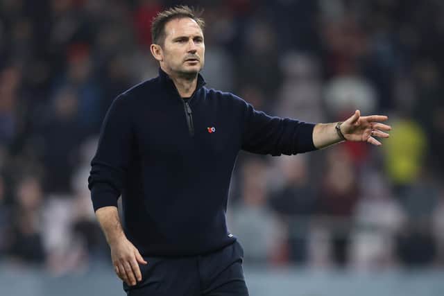 Frank Lampard addresses angry Everton fans after the recent 3-0 defeat to Bournemouth. (Photo by Luke Walker/Getty Images)