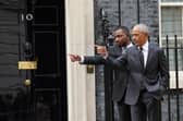 Former US president Barack Obama (right) leaves following a meeting at 10 Downing Street in London. Picture: Stefan Rousseau/PA Wire