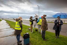 Rising Scottish screen star Silvie Furneaux, who plays Morgan, the daughter of detective inspector Annika Strandhed, on location on location in Helensburgh. Picture: Graeme Hunter