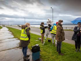 Rising Scottish screen star Silvie Furneaux, who plays Morgan, the daughter of detective inspector Annika Strandhed, on location on location in Helensburgh. Picture: Graeme Hunter