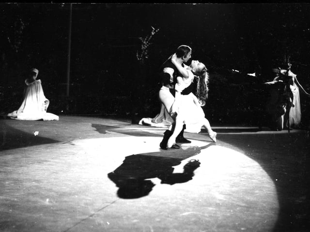 The ice rink was transformed into a theatre for the staging of the show, performed by the Ballet du Vingtieme Siecle copmpany.
