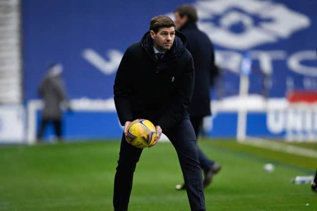 Steven Gerrard during Rangers' 1-0 win over Kilmarnock at Ibrox on Saturday which left them needing 13 more points from their remaining nine league games to clinch the Premiership title. (Photo by Rob Casey / SNS Group)