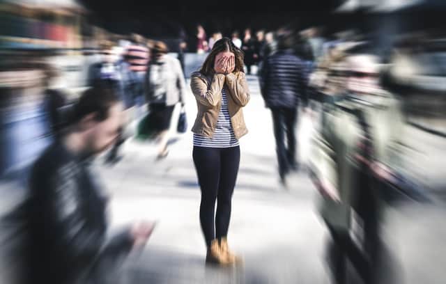 Panic attack in public place. Pic: Adobe