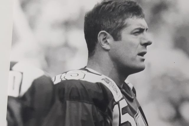 Scottish rugby legend Gavin Hastings joined the Scottish Claymores in 1996,
He was placekicker, scoring 24 of 27 conversions.