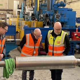 ECITB Chief Executive Andrew Hockey (centre) on a visit to ECI employer Trillium Flow Technologies in Scotland