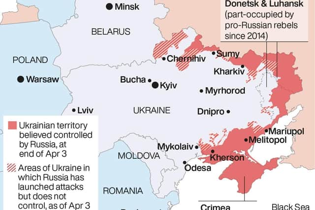 Russian invasion of Ukraine. Infographic PA Graphics