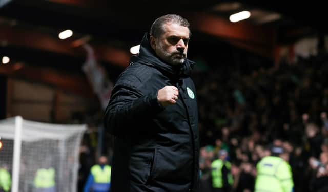 Celtic manager Ange Postecoglou at full time after the 2-1 win over Ross County. (Photo by Craig Williamson / SNS Group)
