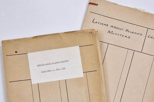 The 'Monster Files' are held by National Museum of Scotland and contain letters and documents relating to strange sightings across the land. PIC: NMS.