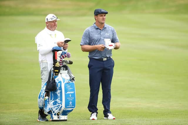 Tim Tucker, pictured with Bryson DeChambeau, is on Lexi Thompson's bag for this week's US Women's Open at Texas. Picture: Ezra Shaw/Getty Images