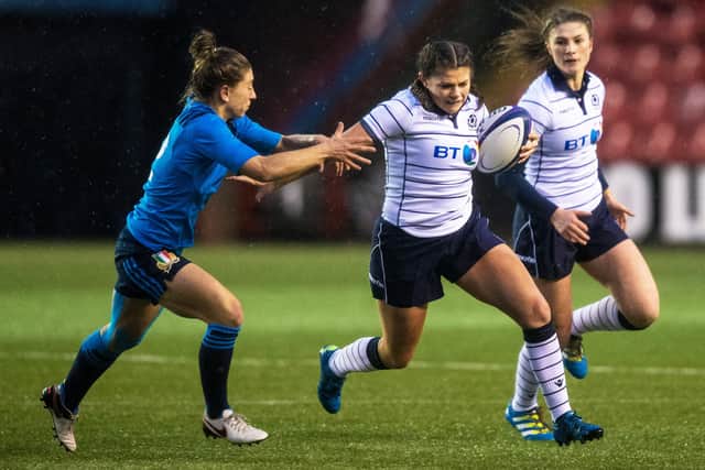 Lisa Thomson helped spark Scotland's last win over Italy, at Broadwood in 2017. Picture: Ross Parker/SNS