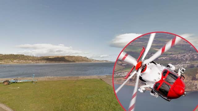 The search and rescue helicopter from Prestwick was sent to the scene at the Fife coastline.