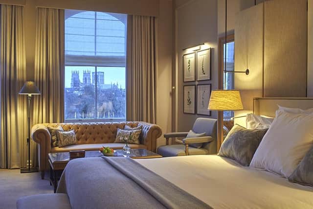 Subtle tones in the 155 rooms, which have views of the Minster and Walls, echo the hotel’s overall palette. Pic: Contributed/Tim Winter