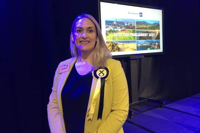 Karen Adam held to Banffshire and Buchan coast for SNP but the nationalist majority was slashed amid a surge in the Tory vote in the North East fishing communities. PIC: Contributed.