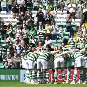 Celtic players prior to the friendly with Blackburn Rovers. (Photo by Rob Casey / SNS Group)