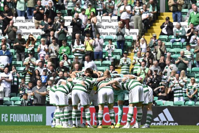 Celtic players prior to the friendly with Blackburn Rovers. (Photo by Rob Casey / SNS Group)