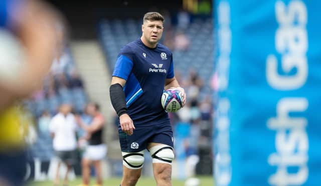 Grant Gilchrist during a Famous Grouse Nations Series match between Scotland and Georgia.