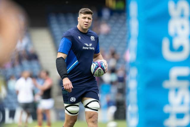 Grant Gilchrist during a Famous Grouse Nations Series match between Scotland and Georgia.
