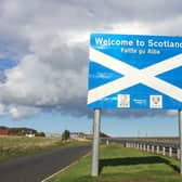 A convoy gathered at the Scottish Border on Saturday warning motorists from England to stay away.