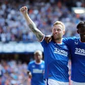 Rangers' Scott Arfield celebrates scoring his side's third goal against St Johnstone. (Photo: Robert Perry/PA Wire.)