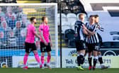 St Mirren celebrate Kristian Dennis' equaliser.