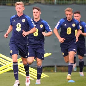 Josh Doig, centre, will be part of the Scotland Under-21 squad travelling to Jean to face Spain.