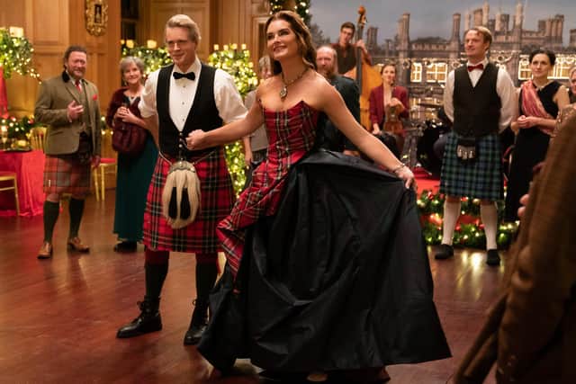 Cary Elwes as Myles and Brooke Shields as Sophie in A Castle For Christmas
