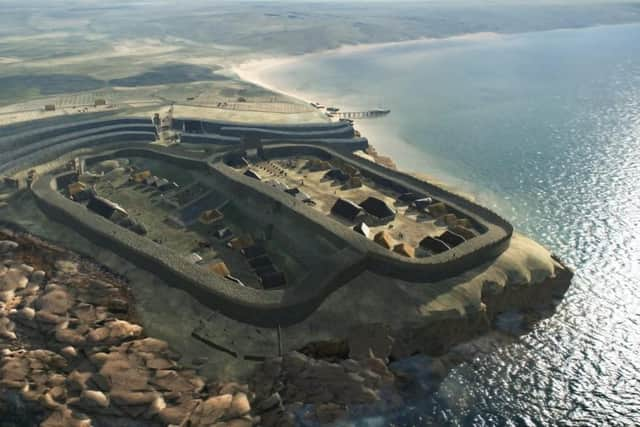 The densely-populated Pictish fort at Burghead, Moray, has been reconstructed following archaeological excavations by the University of Aberdeen. PIC: University of Aberdeen.