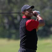 Tiger Woods in action during the final round of the Genesis Invitational at Riviera Country Club in Pacific Palisades, California. Picture: Harry How/Getty Images.
