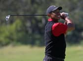 Tiger Woods in action during the final round of the Genesis Invitational at Riviera Country Club in Pacific Palisades, California. Picture: Harry How/Getty Images.
