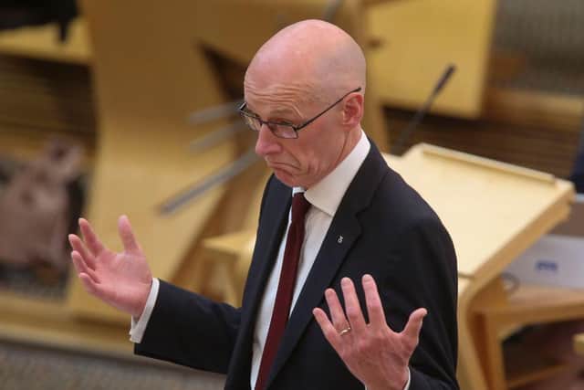 Scottish Deputy First Minister and Cabinet Secretary for Education and Skills John Swinney as he delivers the Ministerial Statement on the SQA Exam Results 2020 in the Scottish Parliament on August 11 (Photo: Fraser Bremner - Pool/Getty Images)