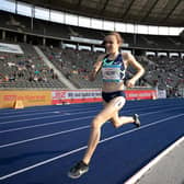 Laura Muir en route to victory in the 1500m at the ISTAF meeting in Berlin last month where she recorded a world lead time.