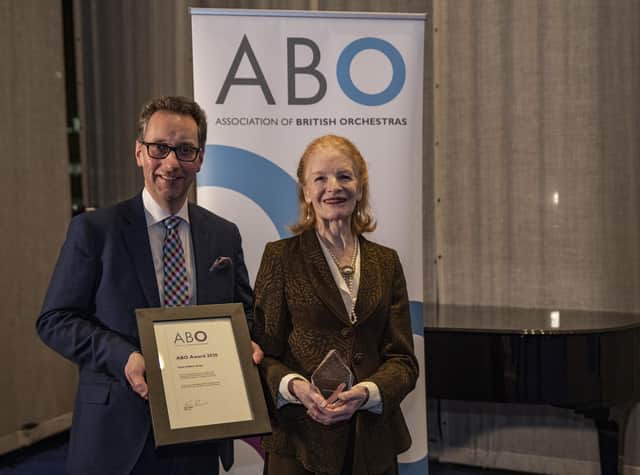 Arts philanthropist Carol Colburn Grigor with Gavin Reid, chief executive of the Sottish Chamber Orchestra, which will will be moving into a new venue in the New Town supported by her Dunard Fund.