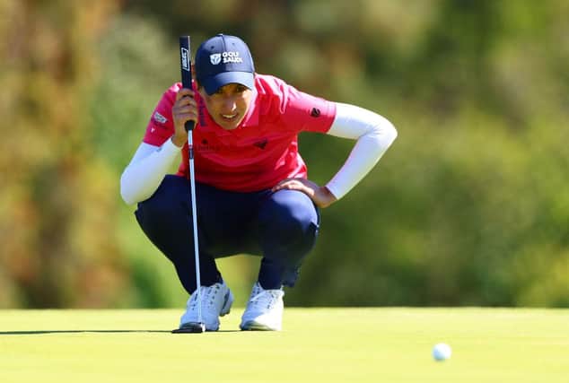 Carlota Ciganda lines up a putt in the DIO Implant LA Open at Palos Verdes Golf Club earlier this year. Picture: Katelyn Mulcahy/Getty Images.