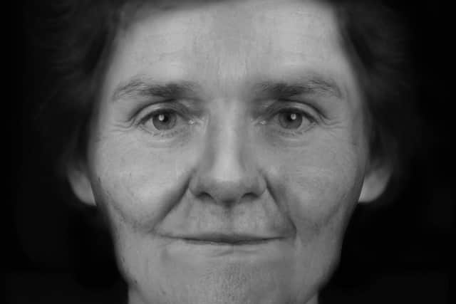 Police Scotland of a new facial reconstruction of human remains found on Port Logan beach, Stranraer.