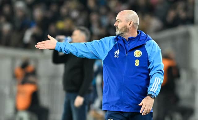 Scotland manager Steve Clarke reacts during the 2-2 draw with Georgia in Tiblisi. (Photo by Levan Verdzeuli/Getty Images)