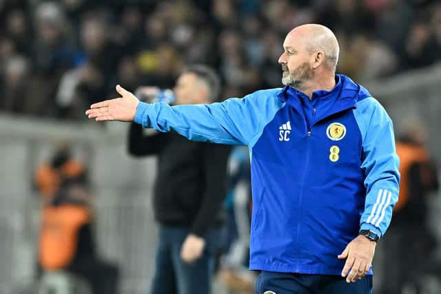 Scotland manager Steve Clarke reacts during the 2-2 draw with Georgia in Tiblisi. (Photo by Levan Verdzeuli/Getty Images)